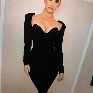 Black long sleeve midi dress